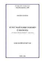 Luận án tiến sĩ ngữ văn từ ngữ nghề nghiệp nghề biển ở thanh hóa (từ bình diện ngôn ngữ   văn hóa).