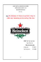 Bia heineken và việc áp dụng thành công các chiến lược marketing tại thị trường việt nam.