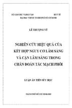 Nghiên cứu hiệu quả của kết hợp nguy cơ lâm sàng và cận lâm sàng trong chẩn đoán tắc mạch phổi