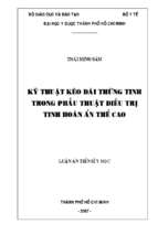 Kỹ thuật kéo dài thừng tinh trong phẫu thuật điều trị tinh hoàn ẩn thể cao