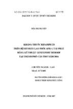 Kháng thuốc rifampicin trên bệnh nhân lao phổi afb(+) tái phát bằng kỹ thuật genexpert mtbrif tại thành phố cần thơ năm 2016