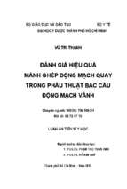 đánh giá hiệu quả mảnh ghép động mạch quay trong phẫu thuật bắc cầu động mạch vành