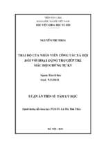 Thái độ của nhân viên công tác xã hội đối với hoạt động trợ giúp trẻ mắc hội chứng tự kỷ