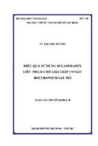 Hiệu quả sử dụng sugammadex liều 2mg kg để giải giãn cơ sâu rocuronium sau mổ