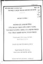 đánh giá ảnh hưởng của so le chân lên chức năng chi dưới và chất lượng sống của bệnh nhân sau thay khớp háng toàn phần