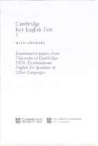 Cambridge key english test 1 with answers 