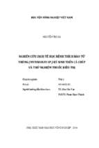 Nghiên cứu dịch tễ học bệnh thích bào tử trùng (myxobolus sp.) ký sinh trên cá chép và thử nghiệm thuốc điều trị  