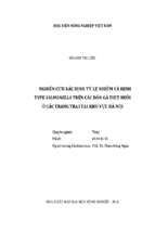 Nghiên cứu xác định tỷ lệ nhiễm và định type salmonella trên các đàn gà thịt nuôi ở các trang trại tại khu vực hà nội  