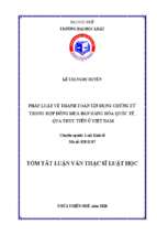 Pháp luật về thanh toán tín dụng chứng từ trong hợp đồng mua bán hàng hóa quốc tế, qua thực tiễn ở việt nam