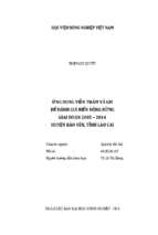 ứng dụng viễn thám và gis để đánh giá biến động rừng giai đoạn 2005   2014 huyện bảo yên, tỉnh lào cai  