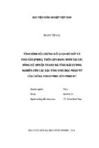 Tình hình hội chứng rối loạn hô hấp và sinh sản (prrs) trên lợn đang nuôi tại các nông hộ huyện thanh hà tỉnh hải dương. nghiên cứu các đặc tính sinh học phân tử của chủng virus prrs kty prrs 07  