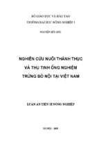 Nghiên cứu nuôi thành thục và thụ tinh ống nghiệm trứng bò nội tại việt nam