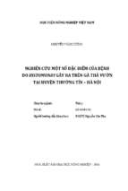Nghiên cứu một số đặc điểm của bệnh do histomonas gây ra trên gà thả vườn tại huyện thường tín   hà tây  