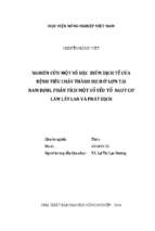 Nghiên cứu một số đặc điểm dịch tễ của bệnh tiêu chảy thành dịch ở lợn tại nam định, phân tích một số yếu tố nguy cơ làm lây lan và phát dịch  