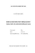 đánh giá khả năng phát hiện b agonist trong thức ăn chăn nuôi bằng kit elisa  