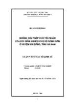 Những giải pháp chủ yếu nhằm xoá đói giảm nghèo cho hộ nông dân ở huyện kim bảng hà nam