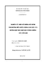 Nghiên cứu một số thông số chính ảnh hưởng đến chất lượng làm việc của buồng đập máy đập đậu tương giống cỡ một tấn giờ