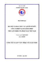 Bảo hộ và khai thác các quyền sở hữu công nghiệp tại doanh nghiệp theo quy định của pháp luật việt nam