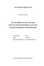 Tình hình nhiễm giun sán và đặc điểm dịch tễ học bệnh do histomonas sp. ở gà nuôi thả vườn tại huyện yến thế tỉnh bắc giang  