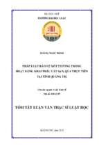 Pháp luật bảo vệ môi trường trong hoạt động khai thác cát sạn, qua thực tiễn tại tỉnh quảng trị