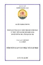 Pháp luật về quản lý chất thải rắn sinh hoạt, qua thực tiễn tại thị trấn khe sanh, huyện hướng hoá, tỉnh quảng trị