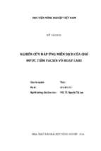 Nghiên cứu đáp ứng miễn dịch của chó được tiêm vacxin vô hoạt care  