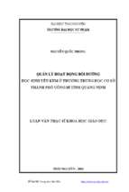 Quản lý hoạt động bồi dưỡng học sinh yếu kém ở trường trung học cơ sở thành phố uông bí tỉnh quảng ninh