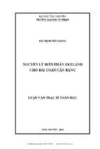 Nguyên lý biến phân ekeland cho bài toán cân bằng