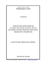 Giám sát hoạt động đánh giá của giáo viên về kết quả học tập của học sinh ở trường trung học phổ thông thanh thủy tỉnh phú thọ