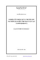 Nghiên cứu phân lập và chuyển gen nac2 liên quan đến tính chịu hạn ở cây lạc arachis hypogaea l