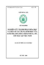 Luận án tiến sĩ nghiên cứu thành phần hóa học và một số tác dụng sinh học của loài belamcanda chinensis (l.) dc