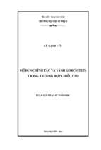 Môđun chính tắc và vành gorenstein trong trường hợp chiều cao