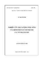 Nghiên cứu chất lượng cuộc sống của bệnh nhân sau mổ nội soi cắt túi mật do sỏi