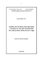 Nghiên cứu sử dụng chất kết dính cao phân tử để chế tạo hỗn hợp hoả thuật phát hồng ngoại 3 14um