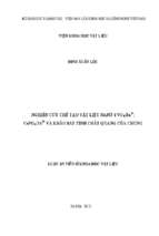 Nghiên cứu chế tạo vật liệu nanô yvo4 eu3 cepo4 tb3 và khảo sát tính chất quang của chúng