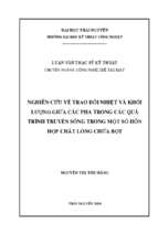 Nghiên cứu về trao đổi nhiệt và khối lượng giữa các pha trong các quá trình truyền sóng trong một số hỗn hợp chất lỏng chứa bọt