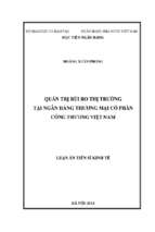 Quản trị rủi ro thị trường tại ngân hàng tmcp công thương việt nam