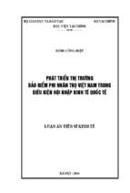 Phát triển thị trường bảo hiểm phi nhân thọ việt nam trong điều kiện hội nhập kinh tế quốc tế