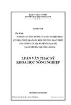 Nghiên cứu ảnh hưởng của một số biện pháp kỹ thuật đến khả năng sinh trưởng phát triển của giống lúa đặc sản khẩu nậm xít tại huyện bắc hà tỉ