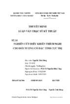 Nghiên cứu điều khiển thích nghi cho đối tượng có đặc tính cực trị