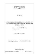 đánh giá khả năng chịu hạn và nhân gen p5cs của một số giống đậu tương địa phương của tỉnh cao bằng