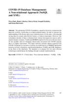 Covid 19 database management a non relational approach (nosql and xml)