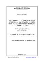 Thực trạng và giải pháp quản lý sử dụng đất đai của các tổ chức trên địa bàn thành phố hà giang tỉnh hà giang