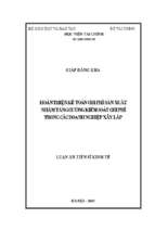 Hoàn thiện kế toán chi phí sản xuất nhằm tăng cường kiểm soát chi phí trong các doanh nghiệp xây lắp