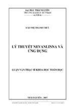 Lý thuyết nevanlinna và ứng dụng