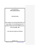 Thực trạng và giải pháp để nâng cao hoạt động của văn phòng đăng ký quyền sử dụng đất tỉnh tuyên quang giai đoạn 2009 2013