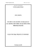 Tổ chức luân chuyển cán bộ quản lý các trường phổ thông huyện phú lương tỉnh thái nguyên