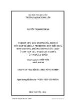 Nghiên cứu ảnh hưởng của một số hỗn hợp vi khuẩn probiotic đến tiêu hoá sinh trưởng phòng chống tiêu chảy ở lợn con giai đoạn sau cai sữa từ 21 56 ngày tuổi