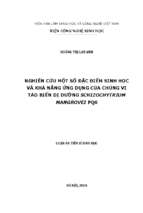 Nghiên cứu một số đặc điểm sinh học và khả năng ứng dụng của chủng vi tảo biển dị dưỡng schizochytrium mangrovei pq6