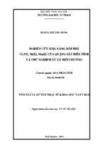 Nghiên cứu khả năng hấp phụ cr vi ni ii mn ii của quặng sắt biến tính và thử nghiệm xử lý môi trường
